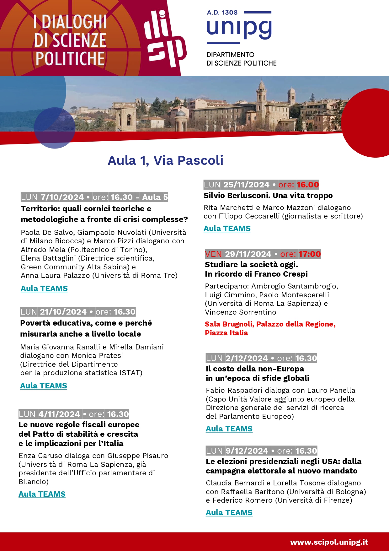 calendario i dialoghi di scipol i sem 2024 2025